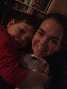 family picture stanley red shirt